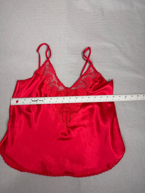 VINTAGE Maidenform Chantilly Red Satin & Lace Camisole Sz 36 - Picture 6 of 6